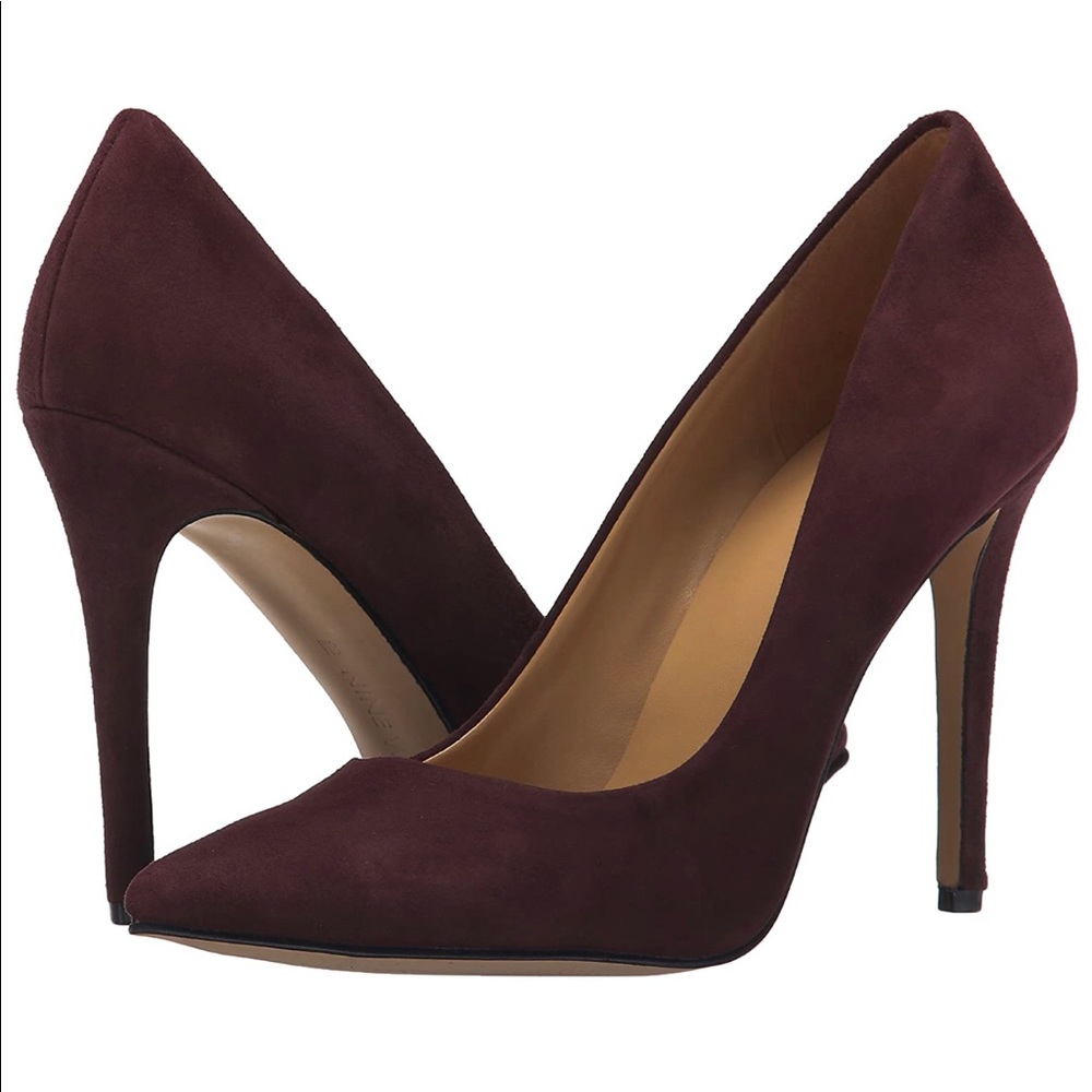 Size 8.5 Nine West Burgundy Suede Stilettos